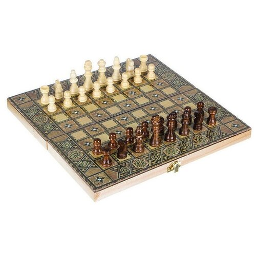 LDGames Набор игр 3 в 1 шашки, нарды и шахматы игровая доска в комплекте