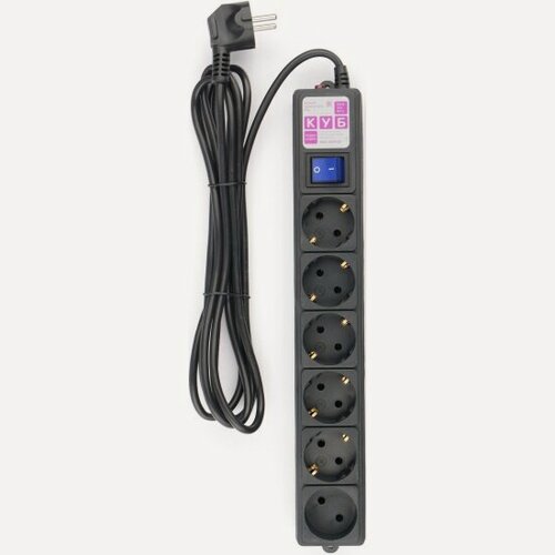Изображение товара Сетевой фильтр Power Cube 3м 6 розеток (черный)