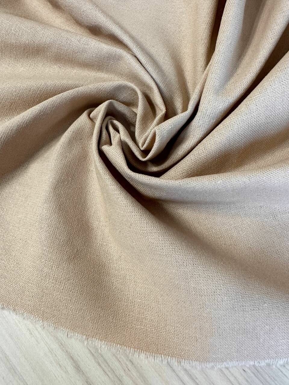 2 м. Лен ткань для шитья одежды, песочный цвет. Полулен. Отрез 200х150см.