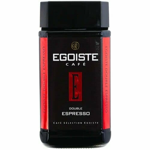 Кофе растворимый 2 шт по 100 г EGOISTE "Double Espresso" сублимированный, стеклянная банка
