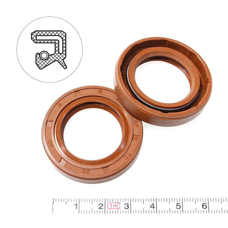 Манжета армированная (Сальник) 25х40х8 (тип 2 / TC) 75FKM (упаковка 2 шт.)