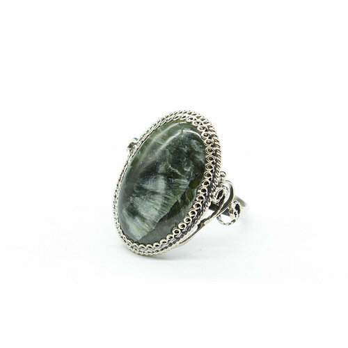 Кольцо Радуга Камня, серафинит, размер 19, зеленый кольцо радуга камня серафинит размер 16 зеленый