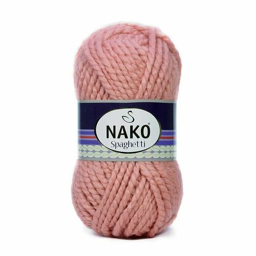 фото Пряжа spaghetti (nako), т. пудра - 11613, 25% шерсть, 75% акрил, 5 мотков, 100 г, 60 м.