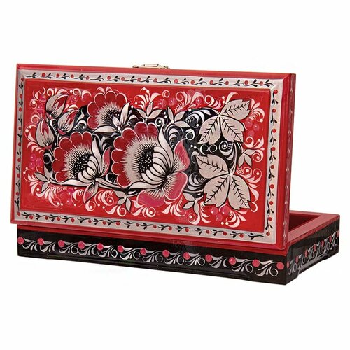 Деревянная шкатулка Хохломской подарок 18 х 9 см