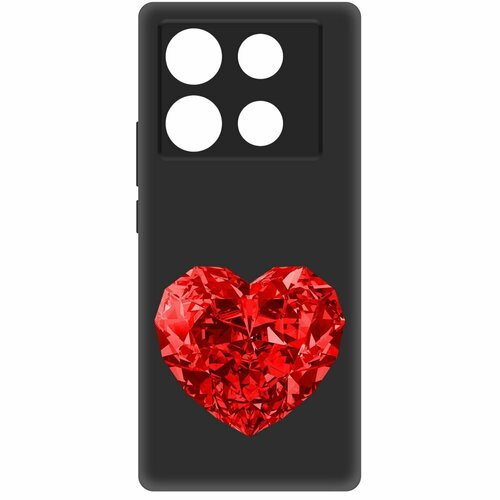 Чехол-накладка Krutoff Soft Case Рубиновое сердце для INFINIX Note 40 Pro черный чехол накладка krutoff soft case рубиновое сердце для infinix hot 40 pro черный
