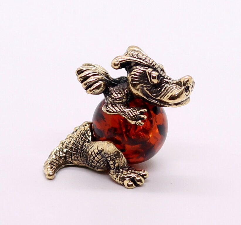 Сувенир статуэтка "Дракон" маленький из бронзы