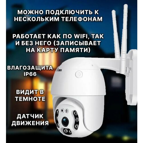 Беспроводная поворотная камера видеонаблюдения SMART CAMERA PTZ EDITION с поддержкой Wi-Fi и приложение на русском языке 2150₽