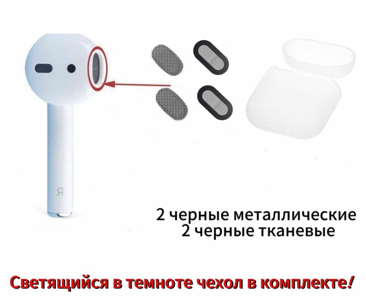 Защитный комплект: сетки для наушников и чехол для AirPods