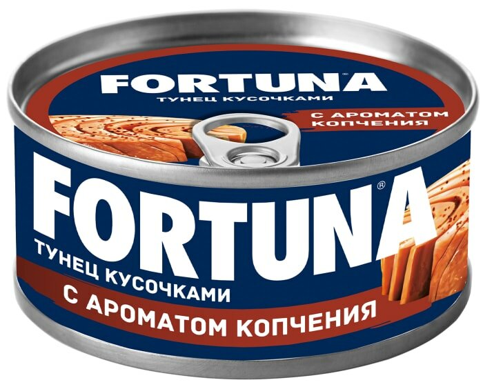 Тунец Fortuna кусочками с ароматом копчения 185г