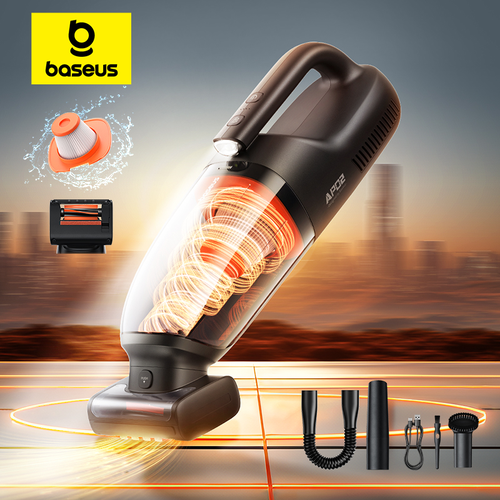 Беспроводной Ручной пылесос Baseus AP02 Handheld Vacuum Cleaner 6000 Па для автомобиля для дома с моторизованной роликовой щёткой для домашних животных для шерсти 7545₽