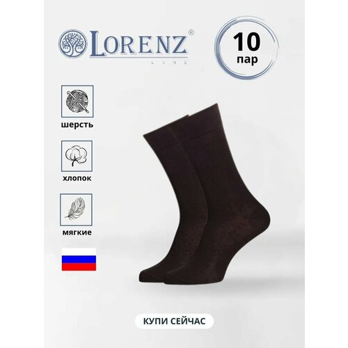 Носки LorenzLine, 10 пар, размер 25, черный