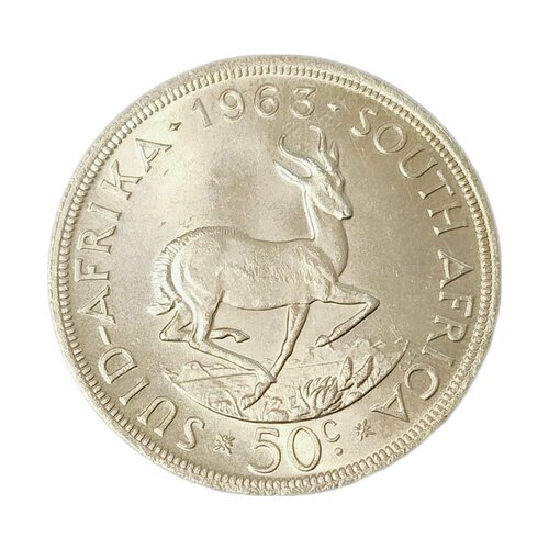 Монета 50 центов Южно Африканской Республики 1963 года