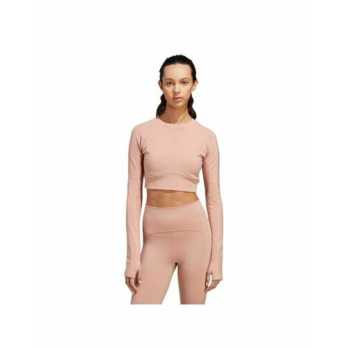 soft stretchy long sleeve sweater stylish women s cropped sweater collection half high collar slim fit tops long sleeve ribbed Лонгслив adidas, размер 2XS [producenta.mirakl], оранжевый