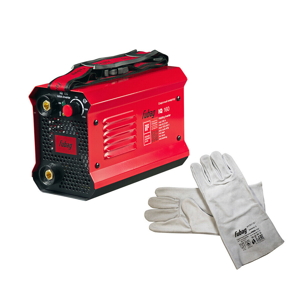 фото Сварочный аппарат инверторного типа Fubag IQ 160 (38830.12) ММА с крагами
