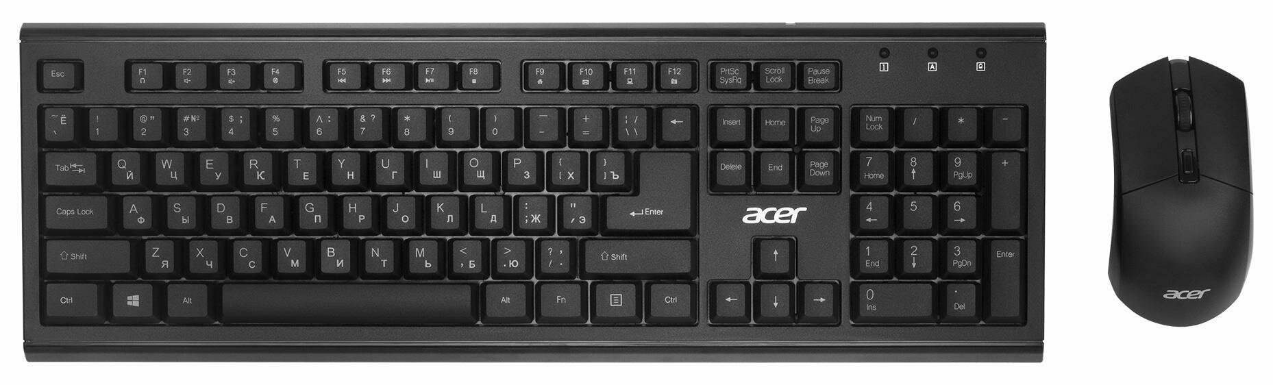 Набор клавиатура+мышь Acer OKR120 клав: black мышь: black USB//(ZL. KBDEE.007)