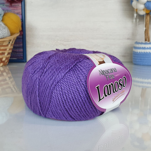 Пряжа Alpacana fine Lanoso, т. сиреневый - 944, 35% шерсть, 25% альпака, 40% акрил, 5 мотков, 100 г, 220 м.
