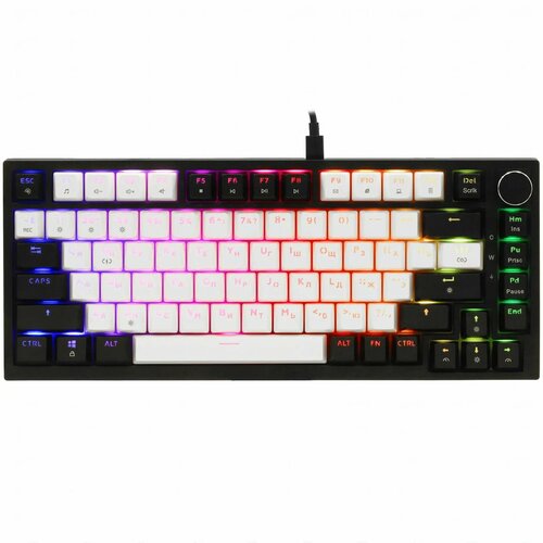 Игровая клавиатура для компьютера проводная механическая Ruby Red клавиш - 83 USB черная TechFurn 1 шт 7690₽