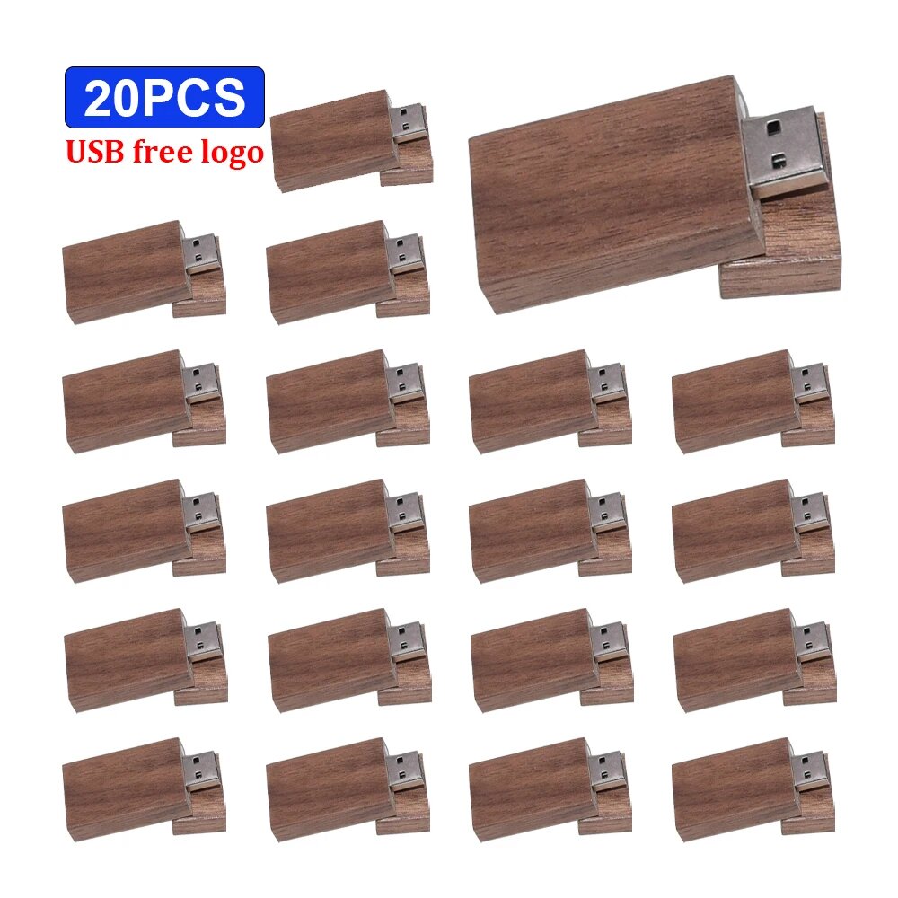 Деревянная флешка 16 ГБ, Коричневый, Walnut Wood USB 2.0