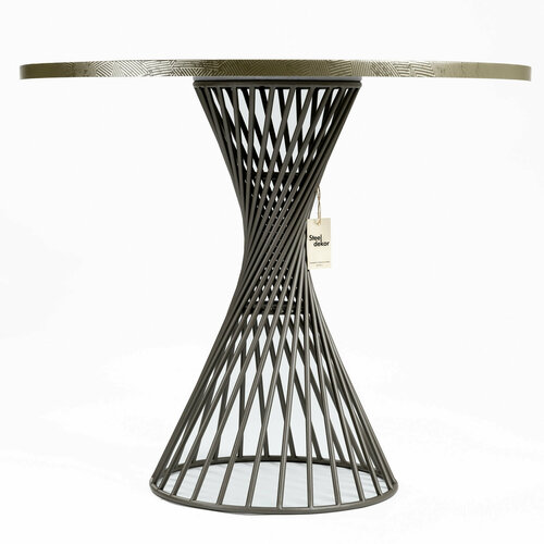 Стол Торнадо диаметром 90 см на сером подстолье для 3 персон