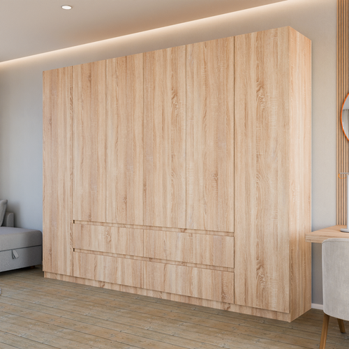 Изображение товара Шкаф распашной Лорд 4 ящ. | ЛДСП Дуб Сонома