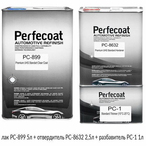 Лак UHS 2+1 PREMIUM PC-899 c отвердителем и разбавителем PC-1 PERFECOAT (5л+2,5л+1л)