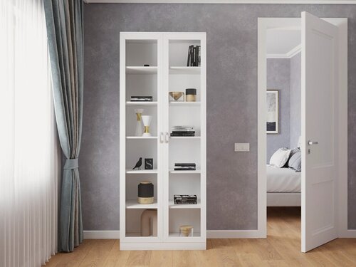 Изображение товара Книжный шкаф МебельЛэнд24 Библиограф - 2 №1 Белый 60x40x210