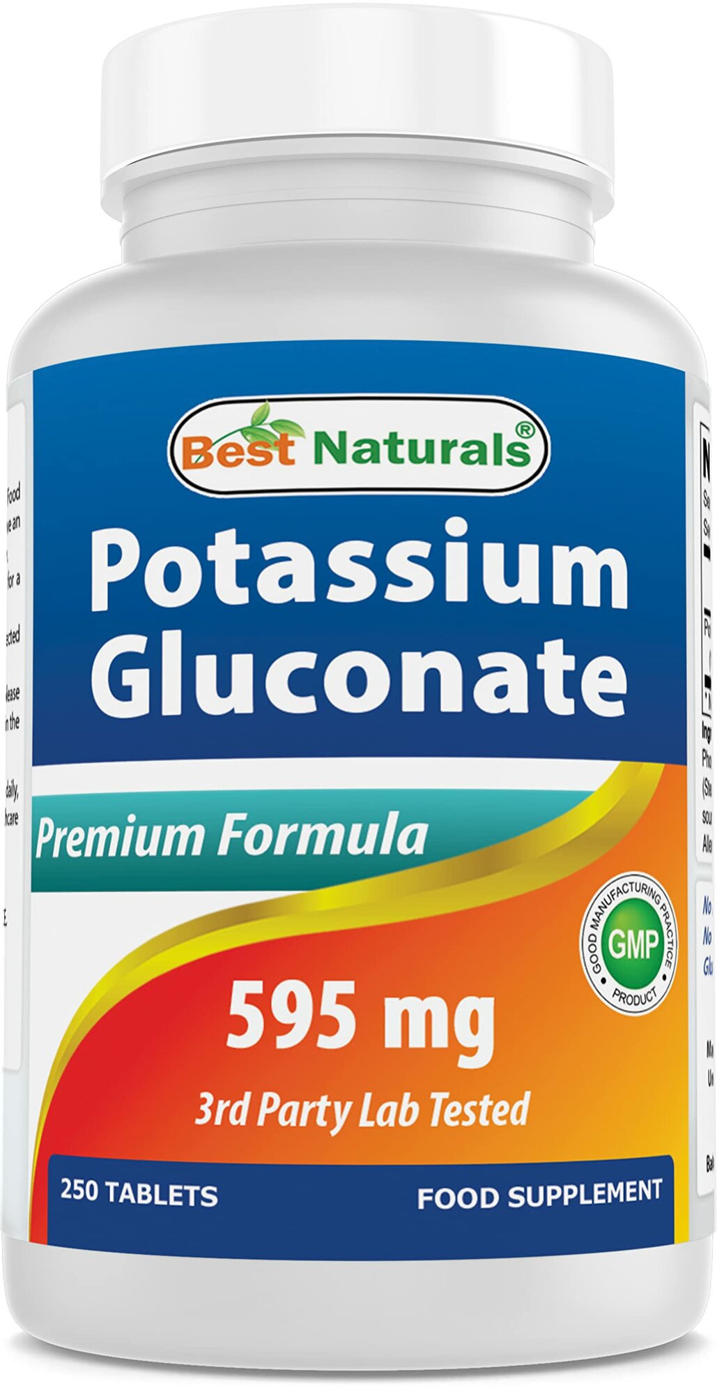 Глюконат калия Best Naturals, для повышения работоспособности, 120 капс.
