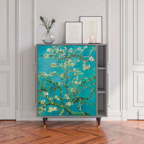 Изображение товара Комод - STORYZ - BS6 Almond Blossom by Van Gogh, Размер - 94 x 110 x 41 см, Цвет корпуса - , Серый
