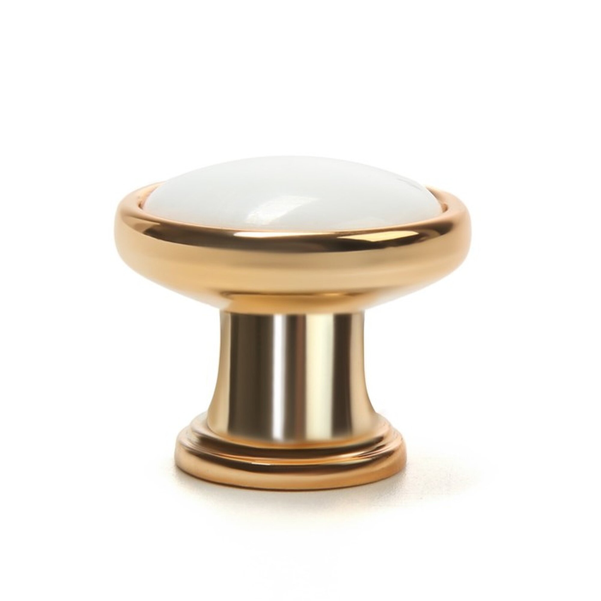 Ручка-кнопка CAPPIO РК101 d=32 мм пластик цвет золото с белой вставкой