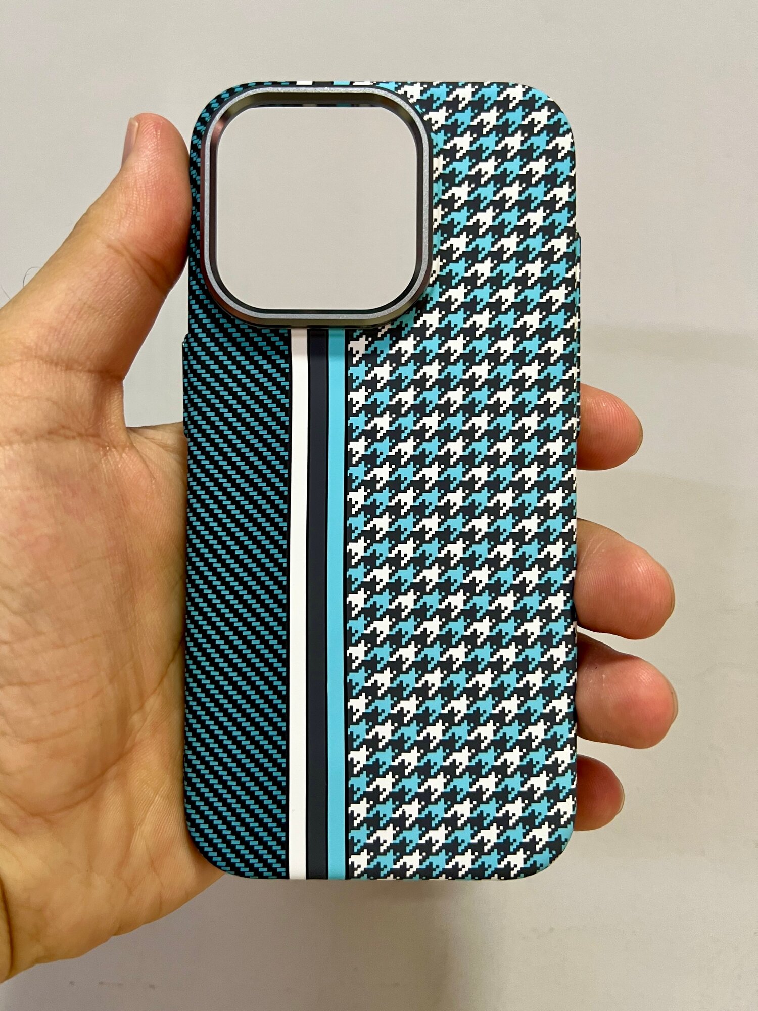 Карбоновый чехол для iPhone 15 Pro, EleganBlue , FreeAir MagSafe (ORIGINAL), corbon