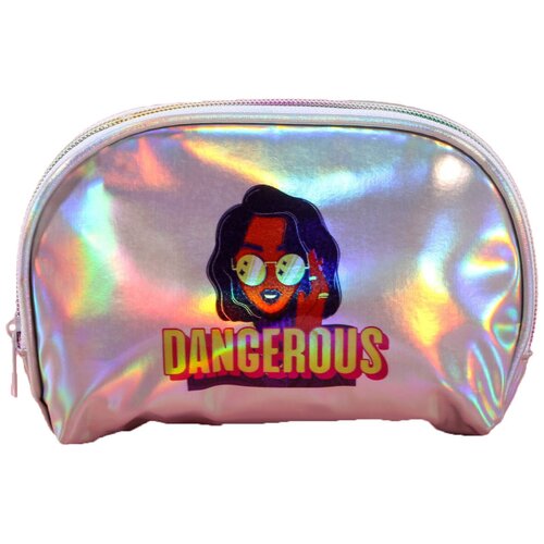 Косметичка-трапеция DANGEROUS, голографический PVC, 20 х 13 см