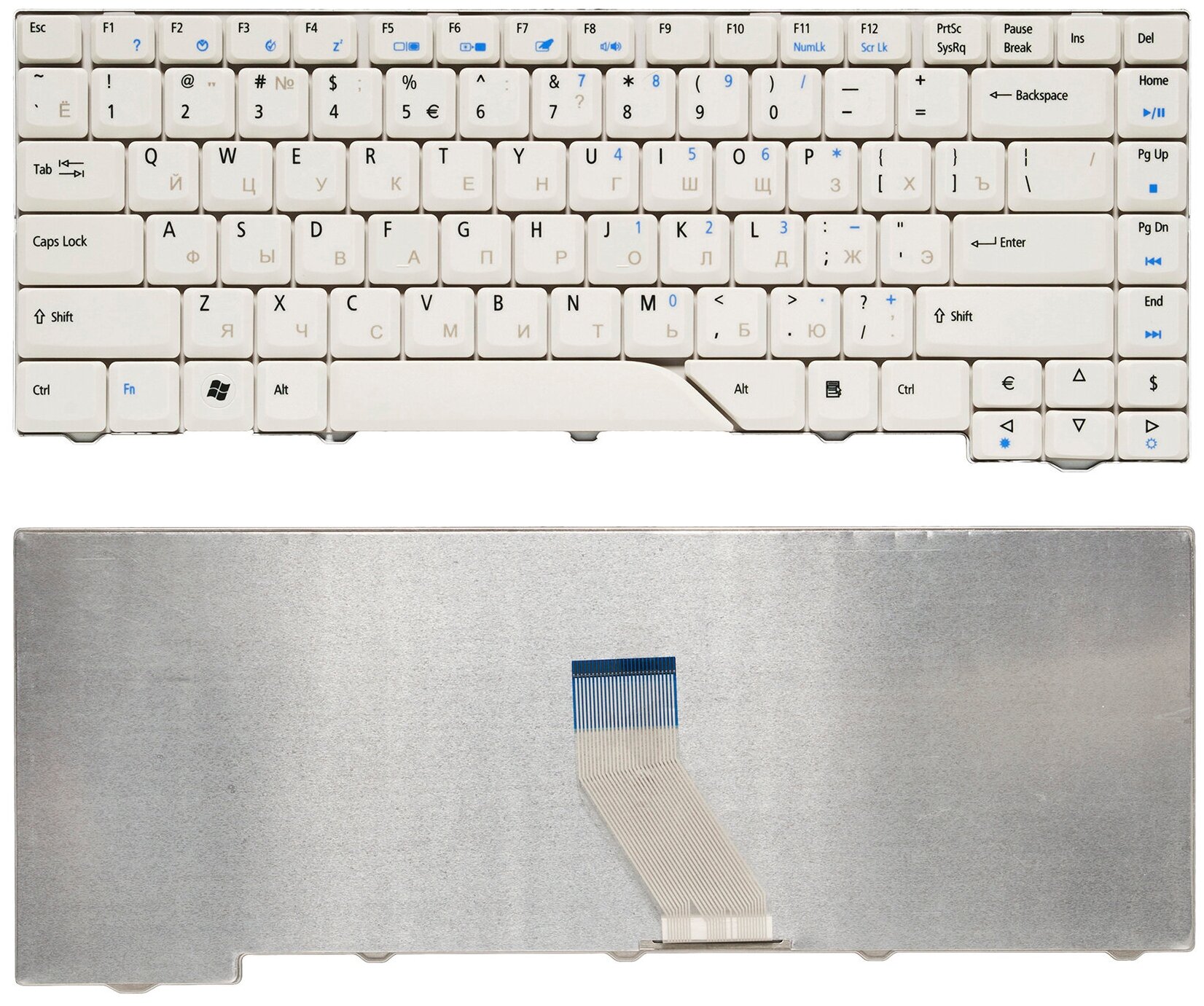 Клавиатура для ноутбука Acer Aspire 5920G русская, белая