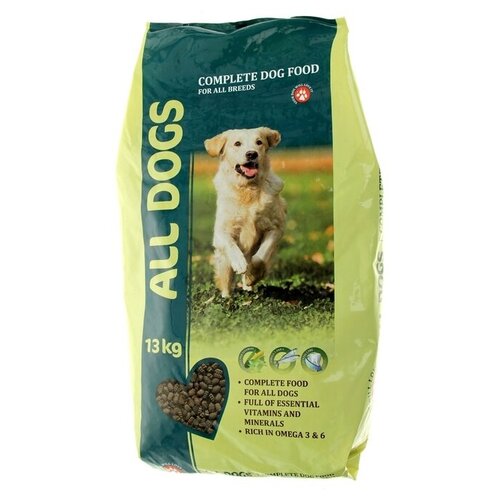 Сухой корм All dogs для взрослых собак, курица, 13 кг