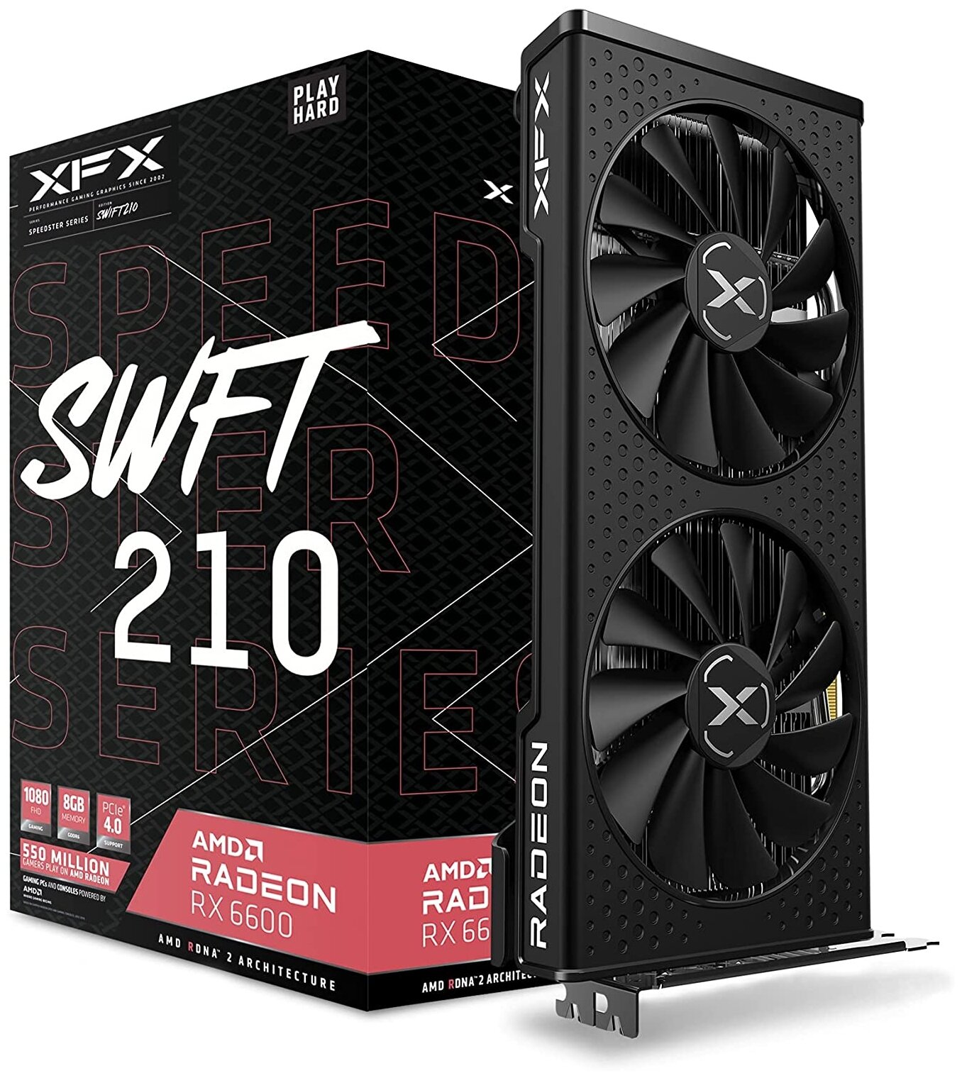 Видеокарта XFX SWFT 210 Radeon RX 6600 Core Gaming 8GB (RX-66XL8LFDQ), Retail