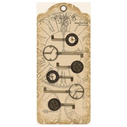 ryukzak chajka skaut 45 Набор металлических украшений Graphic 45 - Metal Clock Keys, 6 шт.