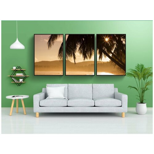 фото Набор модулных постеров для интерьера "пляж, море, волны" 60x90 см. в тубусе, без рамки lotsprints