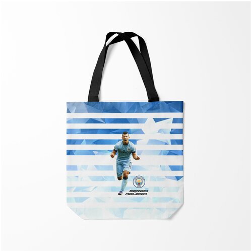 фото Сумка-шоппер / 40х40 см / известные футболисты / серхио агуэро aгуэро burnettie