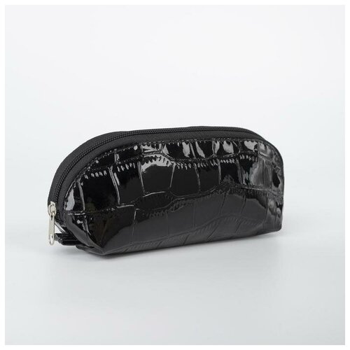 фото Косметичка на молнии, цвет чёрный сакси