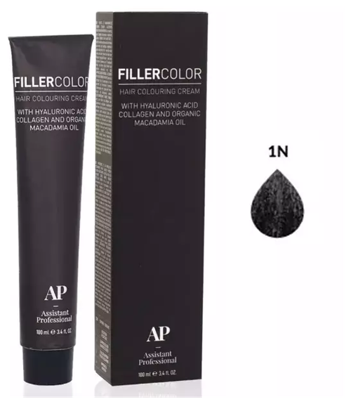 Assistant Professional Filler Color перманентная крем-краска для волос, 1N черный, 100 мл