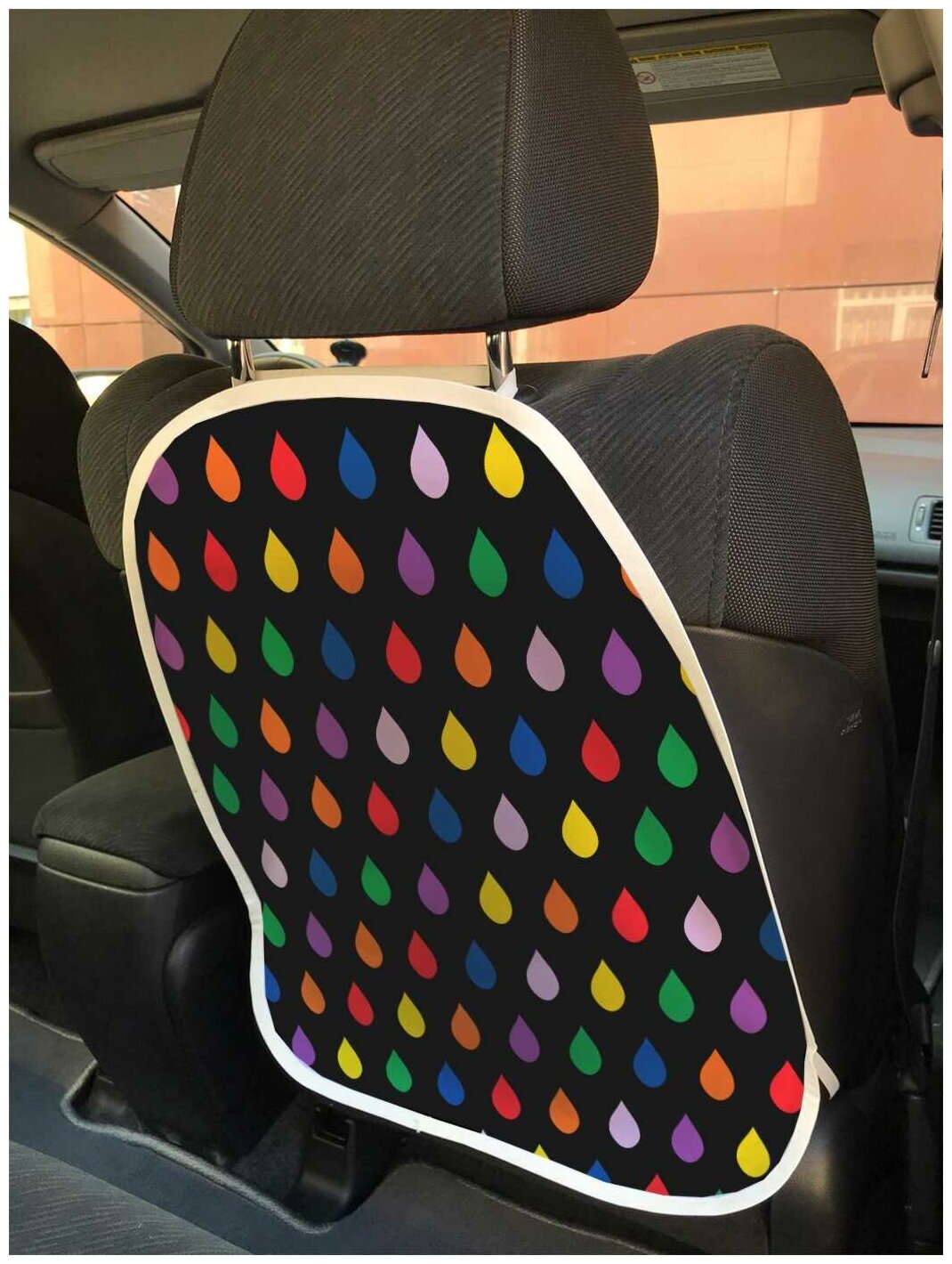 Защитная накидка JoyArty "Дождь из красок" на спинку автомобильного сидения, 45х62