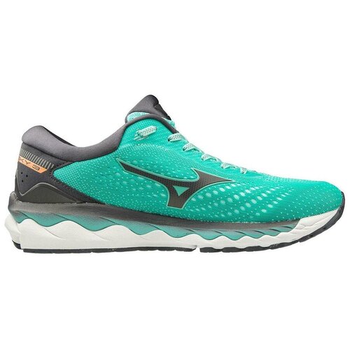 фото Беговые кроссовки mizuno wave sky 3 w бирюзовый/серый/персик (uk:5)