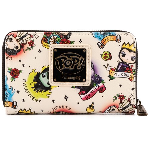 Кошелек Loungefly POP Disney Villains Tattoo AOP Zip Around Wallet WDWA1857