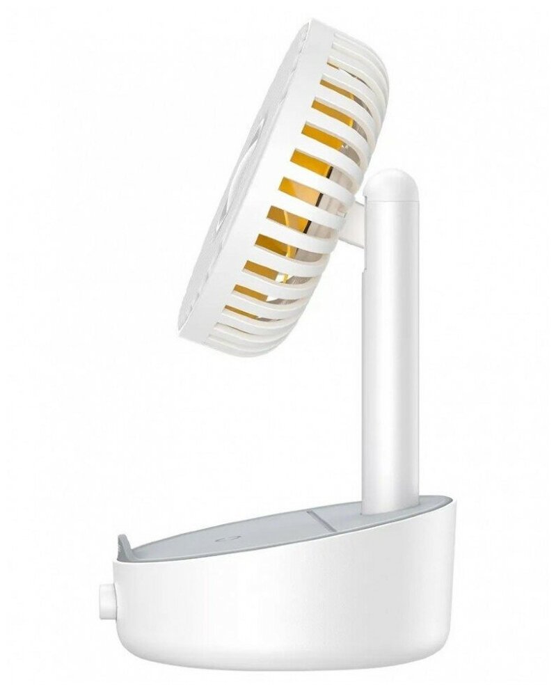 Настольный вентилятор с беспроводной зарядкой Baseus Hermit desktop wireless charger with oscillating fan(EU), цвет Белый (WXYZ-B02) WXYZ-B02 - фотография № 3