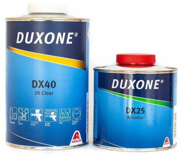 Лак акриловый универсальный Duxone DX40 + отвердитель DX 25 комплект 1 литр + 05 л