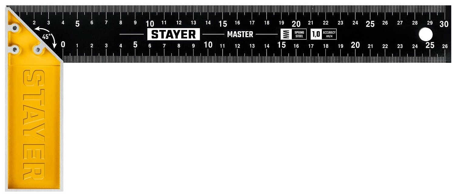 STAYER 300 мм столярный угольник со стальным полотном