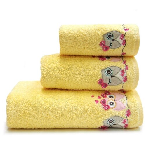 фото Tana home collection детское полотенце sovushka цвет: жёлтый (30х70 см) br42109