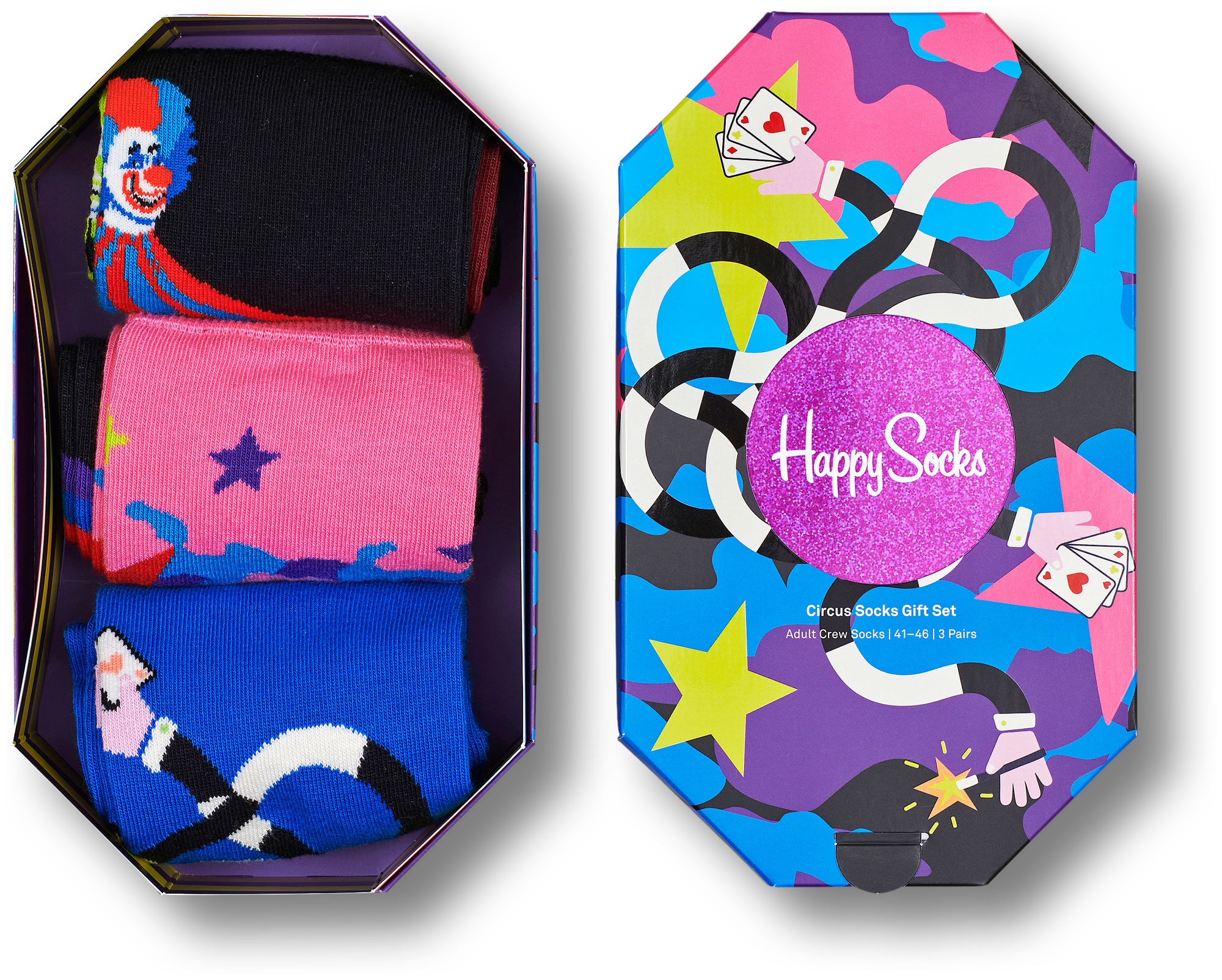Носки Happy Socks Унисекс носки Happy socks 3-Pack Circus Socks Gift Set XCIR08