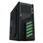 Корпус компьютерный PowerCool S2006U3-500W, черный/зеленый - изображение