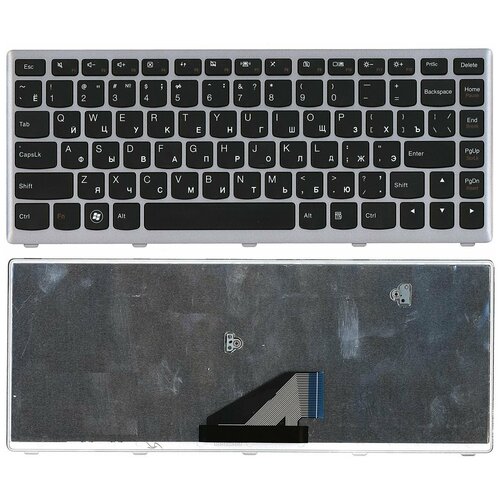Клавиатура для ноутбука Lenovo IdeaPad U310 черная с серебристой рамкой 950₽