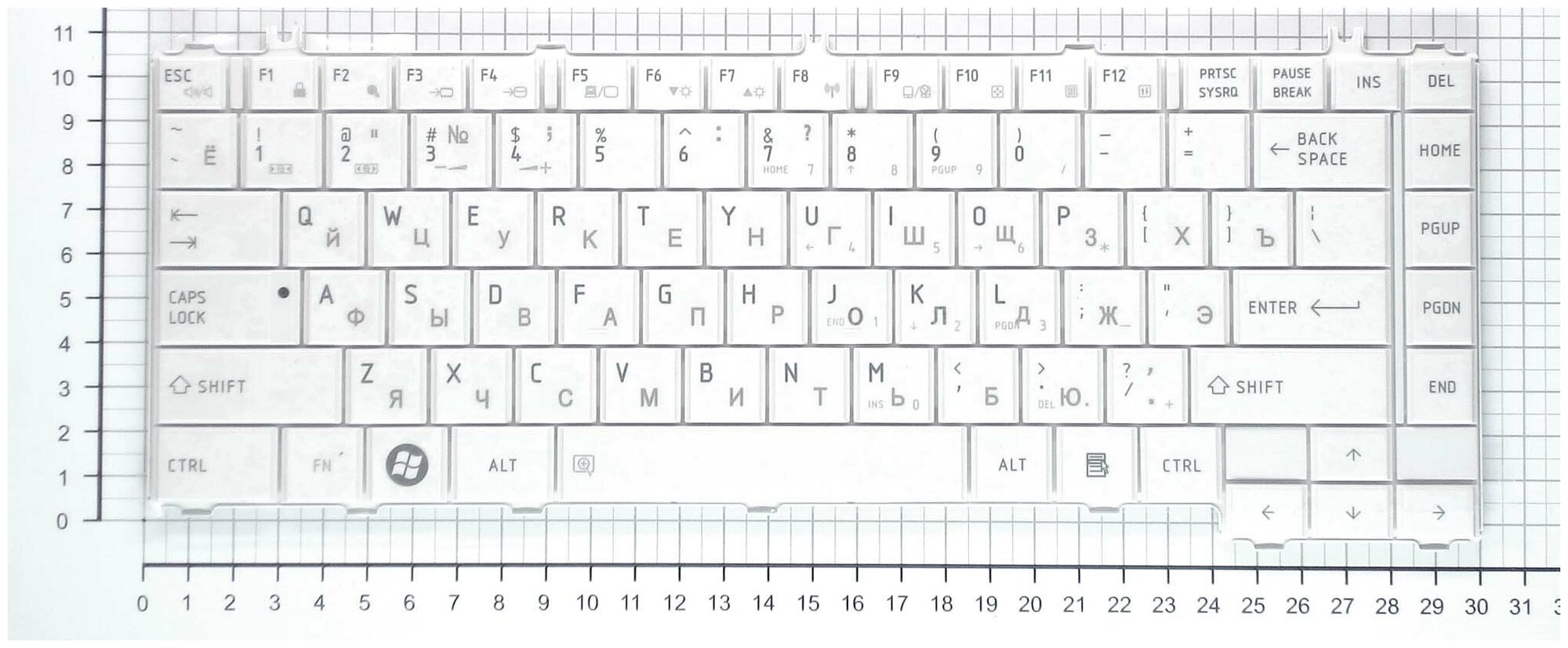 Клавиатура для ноутбука Toshiba NSK-TM0SQ белая